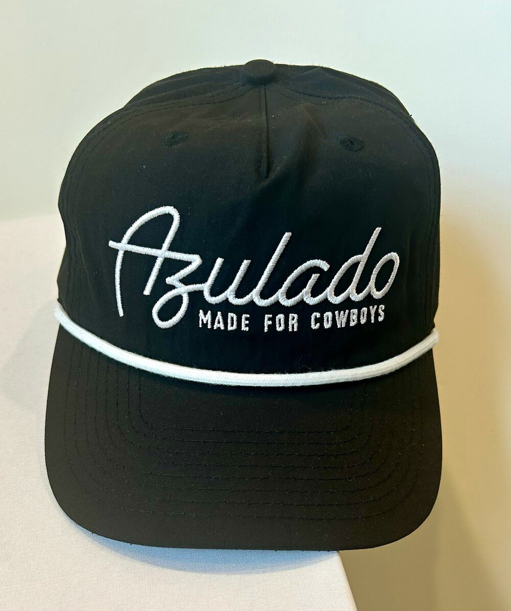 Azulado Made For Cowboys Hat Black Rope Snapback Cap Western Cowboy Flat Bill